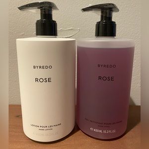 Set of Byredo ROSE hand wash and lotion.